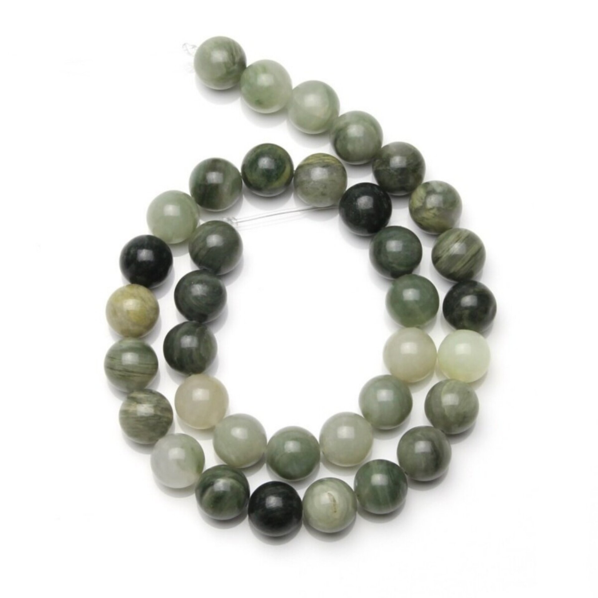 Cuentas de cuarzo Green Hair con inclusiones verdes - 4
