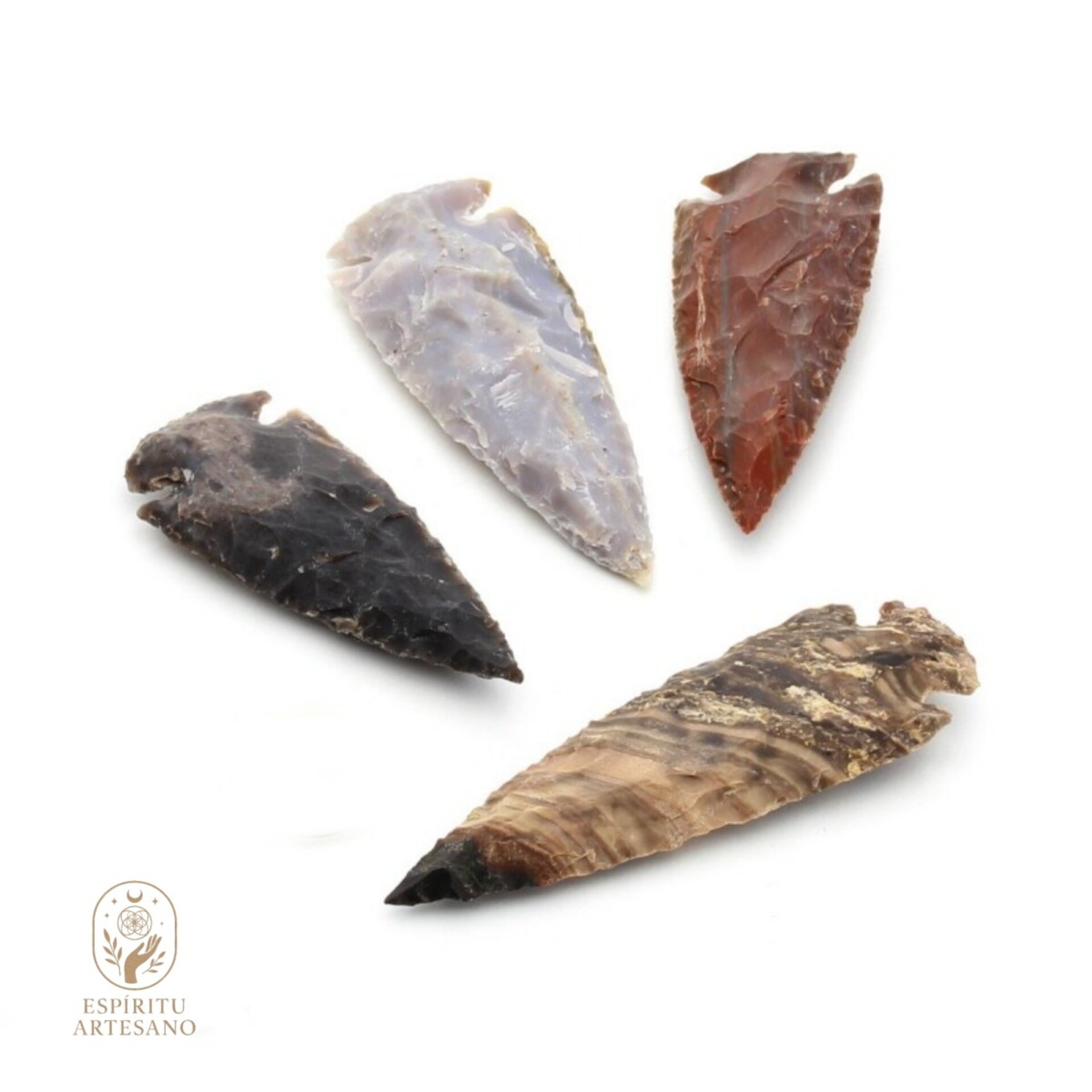 Punta Pequeña de Flecha de Sílex Artesanal Réplica Prehistórica - 1